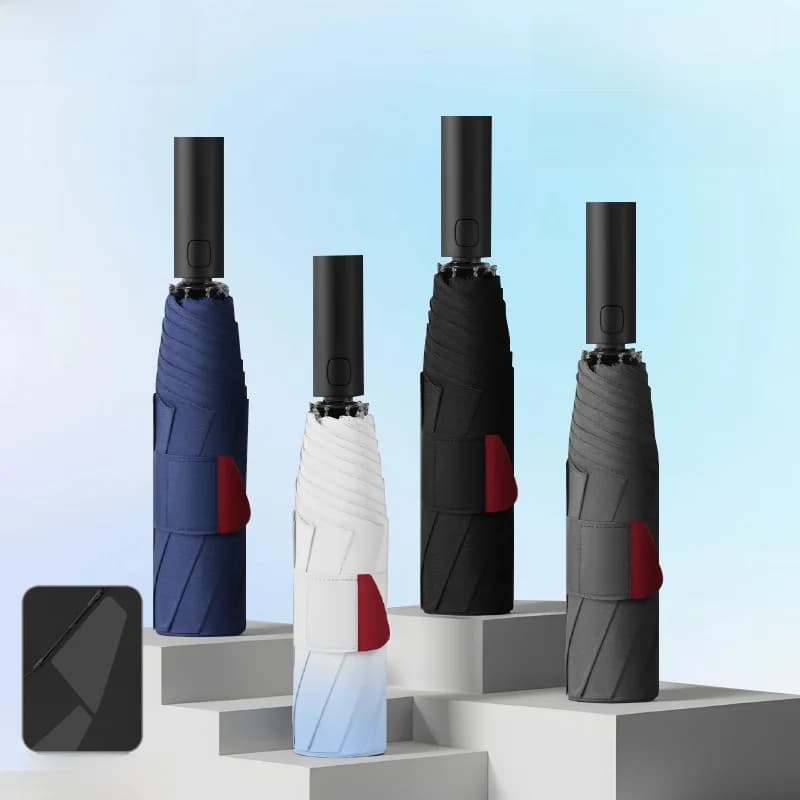 Automatic Gradient Sunshade Umbrella Memory No Folding Quick Fold Sunscreen UV Protection Sun Blocking Umbrella for All Weather