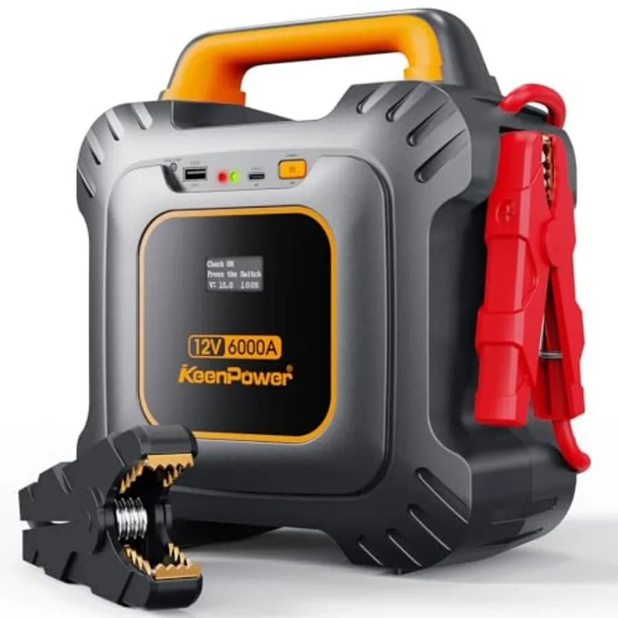 Avviatore di Emergenza Senza Batteria con 6 Supercondensatori da 3000F per Avviamento Auto, Scocca in Alluminio Resistente, Nero