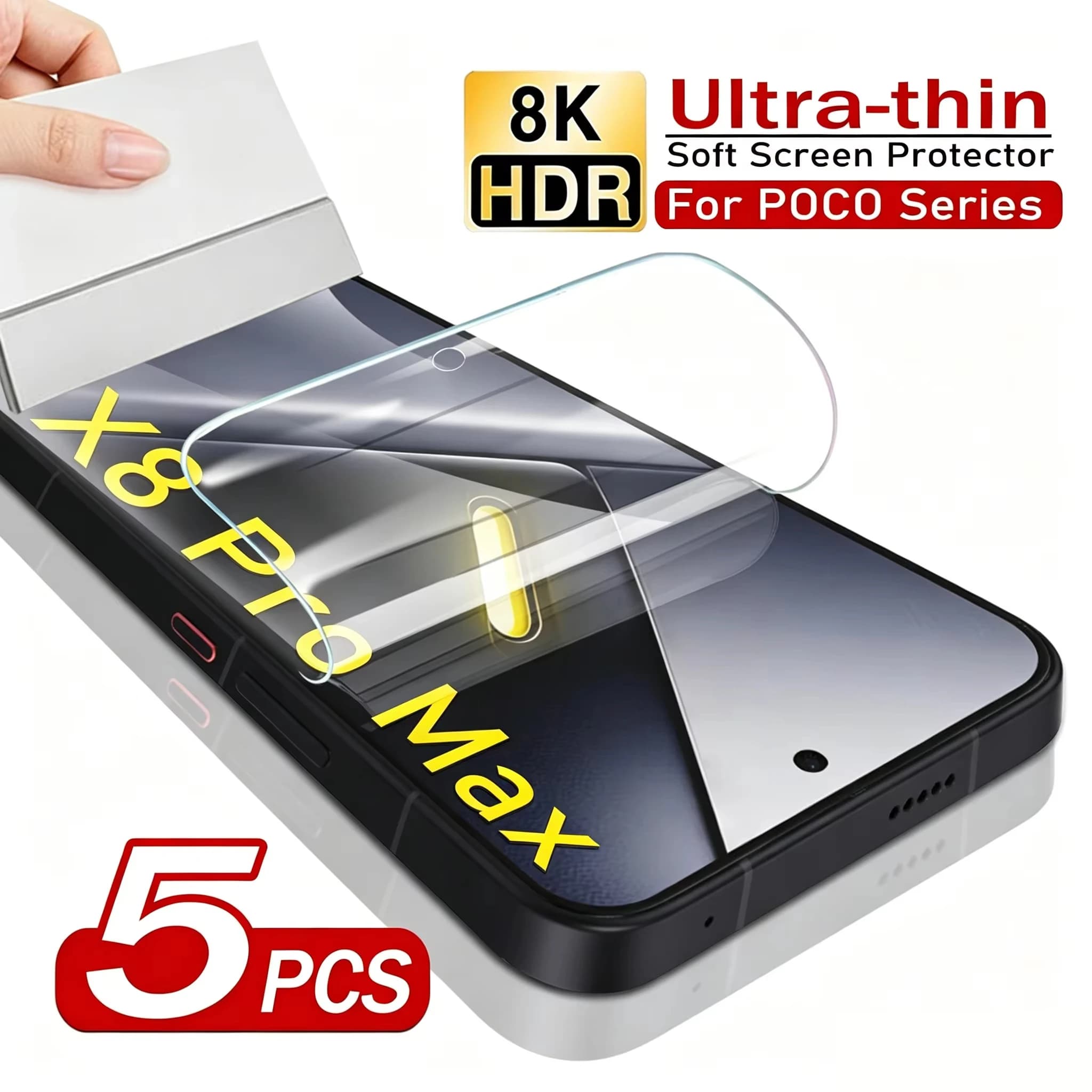 1-5Pcs HD Full Cover Screen Protector For Poco X8 Pro Max F8 Ultra X7 X6 X5 F6 F7 Pro M8 M6 M7 Plus C75 C65 Soft Hydrogel Film