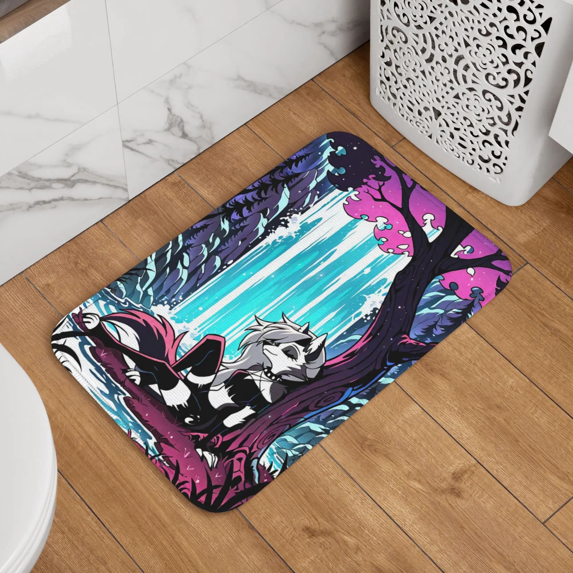 Helluva Boss Loona Anime Doormat Tappetino assorbente Tappeto per cucina, ingresso, casa, camera da letto, tappetini per i piedi
