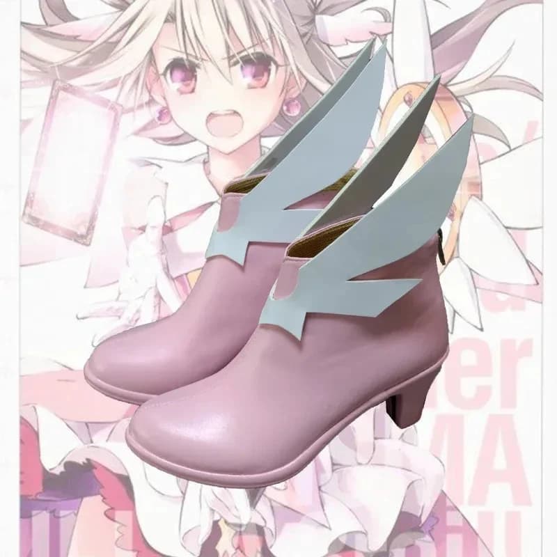 Stivali Cosplay Anime in Pelle PU Rosa di Illyasviel von Einzbern da Fate Kaleid Liner Magical Girl, Scarpe per Feste di Halloween;8,k'5;h. FD1;6