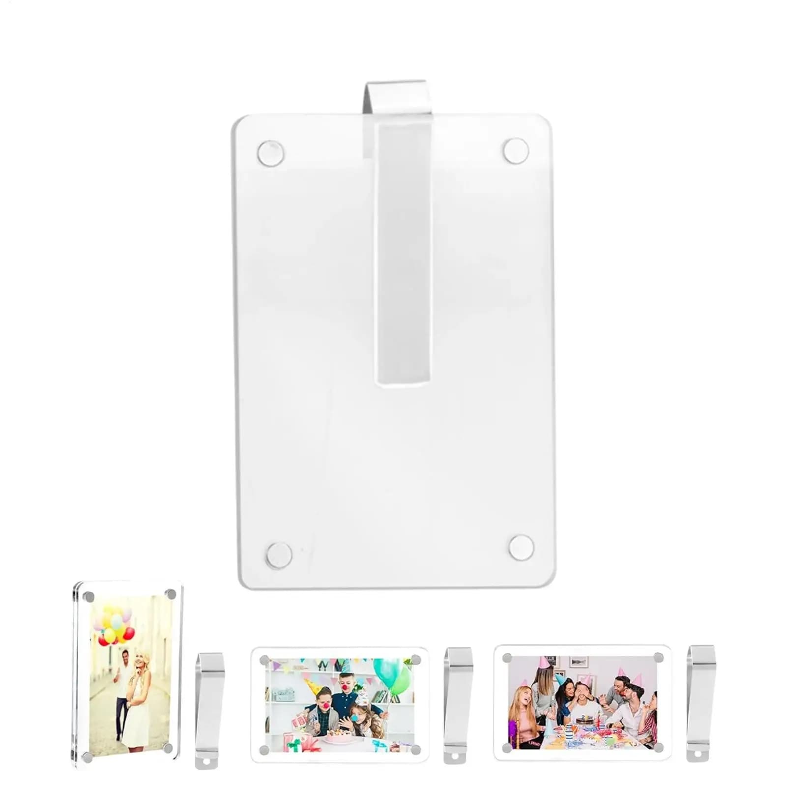 Cornice Portafoto Sottile da Auto con Clip e Magnete, Organizer Multifunzionale, Accessorio Interno Leggero per Viaggi Quotidiani