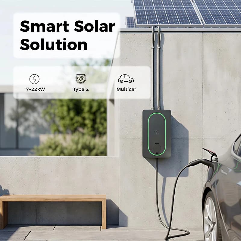 Wall Mount Solar Wallbox EV Charger 7kw Home Wall Charger Station Type 2 Smart AC Electric Car Charging Station