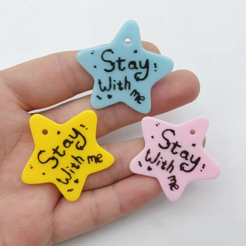 10 Pezzi di Piccoli Accessori in Resina a Forma di Pentagramma, Materiale per Ciondoli Fai-da-Te, Collane con Motivo Stampato a Pentagramma