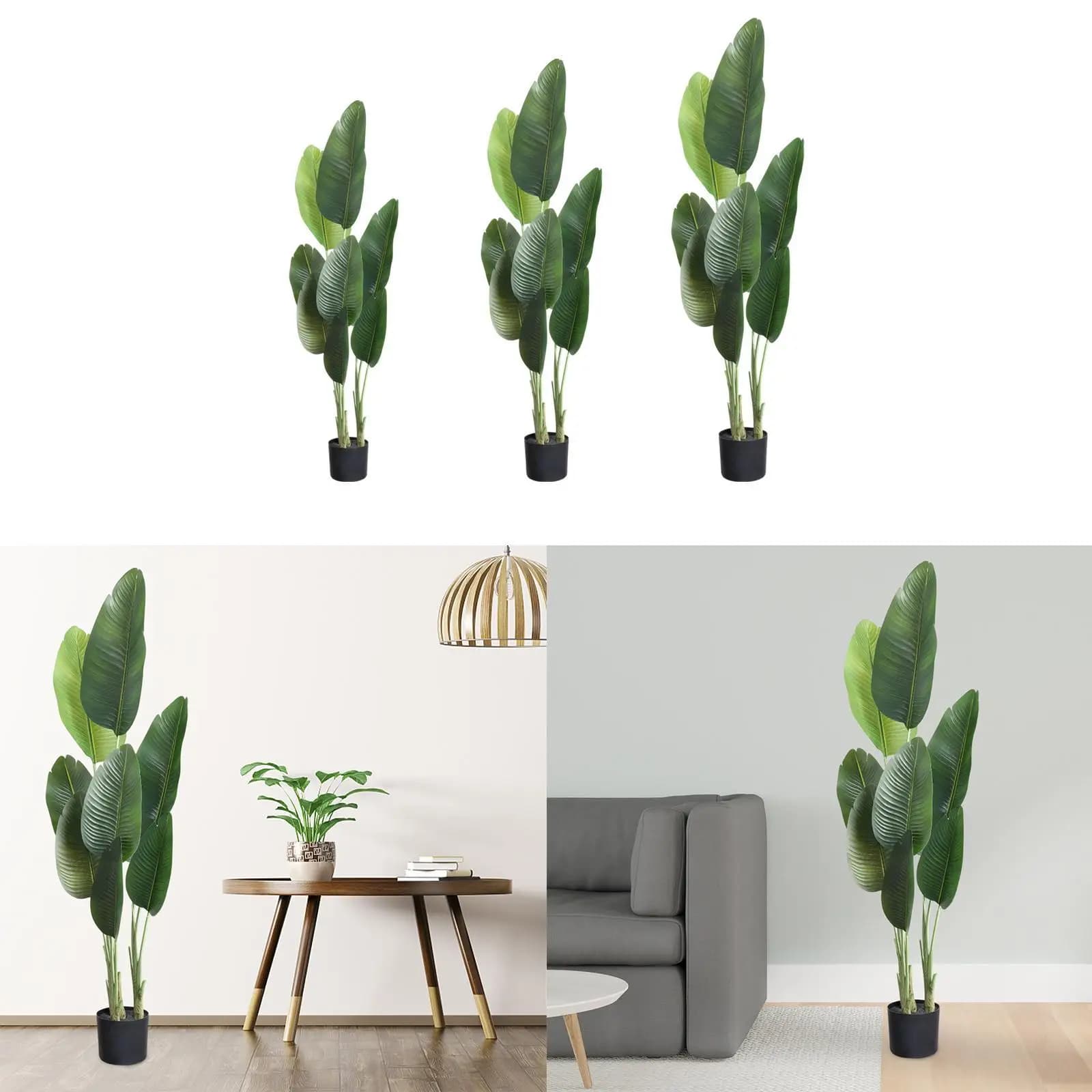 Pianta Artificiale Decorativa Realistica, Albero di Banano Finto, Palma Tropicale Moderna per Interni, Soggiorno, Ufficio, Esterni