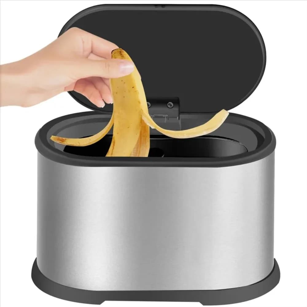 Mini Pattumiera da 3L con Coperchio, Contenitore per Compost da Cucina per Piano di Lavoro, Pattumiera Anti-Odore per Scarti Alimentari Domestici