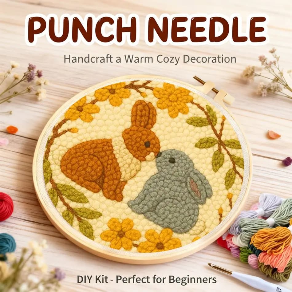 CHENISTORY Animal Punch Needle Embroidery For Adults Diy Craft Kits For Adults Animal Needle Punch Kits For Adults