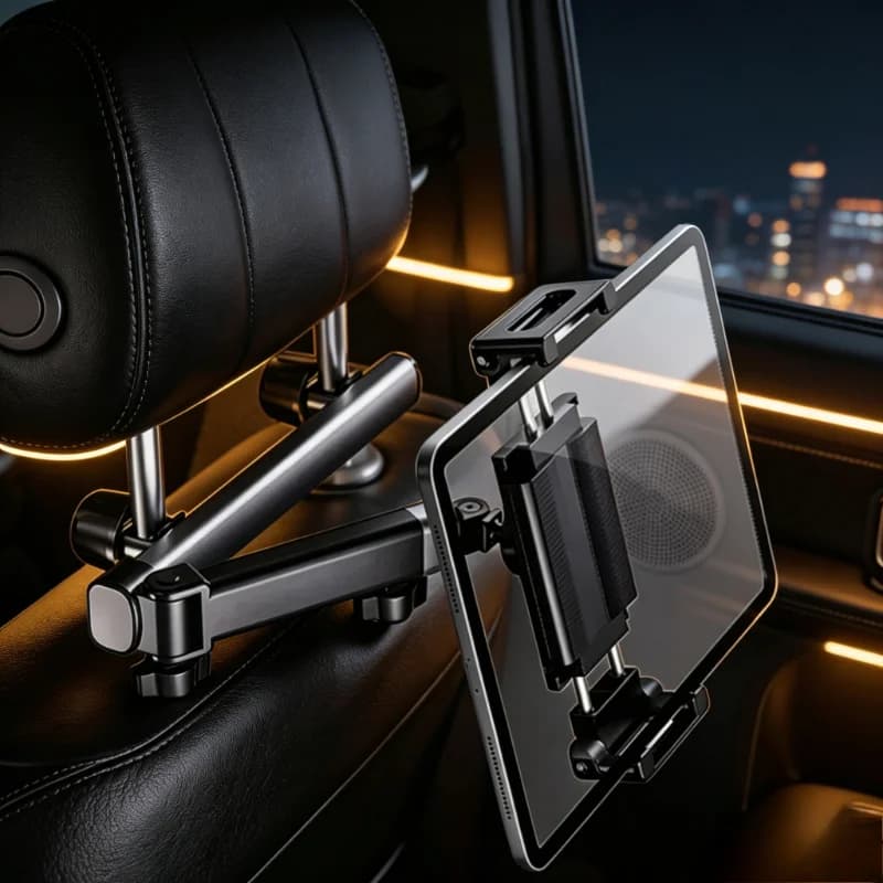Universal Telescopic Fold Car Back Seat Headrest Stand Stable Rotatable Phone Tablet Holder for iPad Air Xiaomi Pad Galaxy Tab