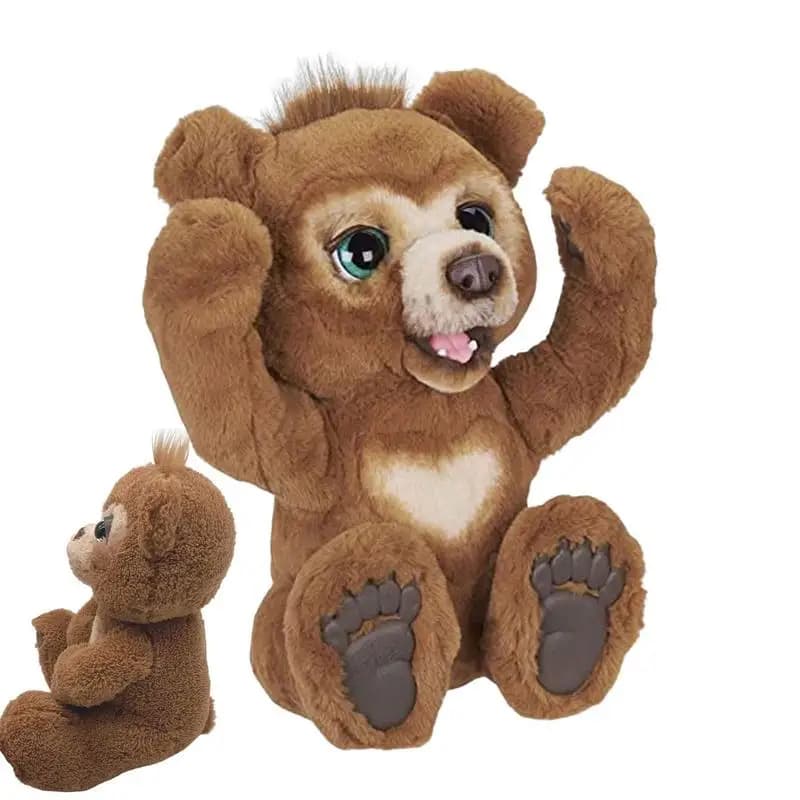 Morbido orso curioso animali bambola giocattolo per bambini orso carino con suono farcito regalo di Natale giocattoli elettrici Kawaii giocattoli per l'apprendimento giocattoli per bambini