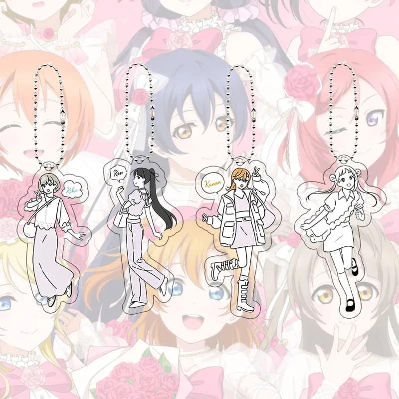 LoveLive Acrylic Keychain Kawaii Arashi Chisato Superstar Hanazono Sumire Leisure Walk Suit Backpack Pendant Ornaments Gift