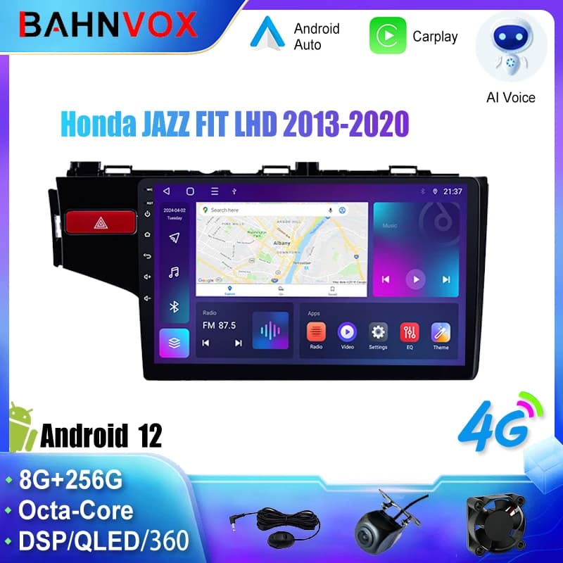 9'' Android Car Radio for Honda JAZZ FIT LHD 2013-2020 GPS Navigation Multimedia Player Carplay Stereo screen 4G Head Unit