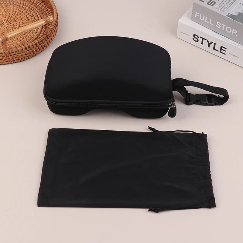 Nuova Custodia Protettiva per Occhiali da Sci, Astuccio Rigido Antiurto per Occhiali da Sci, Borsa in Nylon Nero per Conservare gli Occhiali da Sci