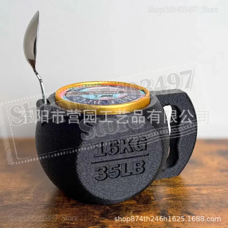 Creativo Porta Gelato a Forma di Kettlebell da 16KG in Resina, Supporto per Coppa, Regalo per Amanti del Fitness