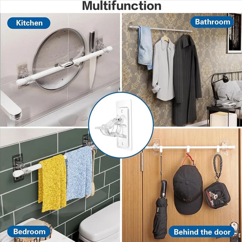 EYFL-8 pieces brackets for blinds without drill, curtain hangers, support for adjustable curtains without nails for bedroom bathroom