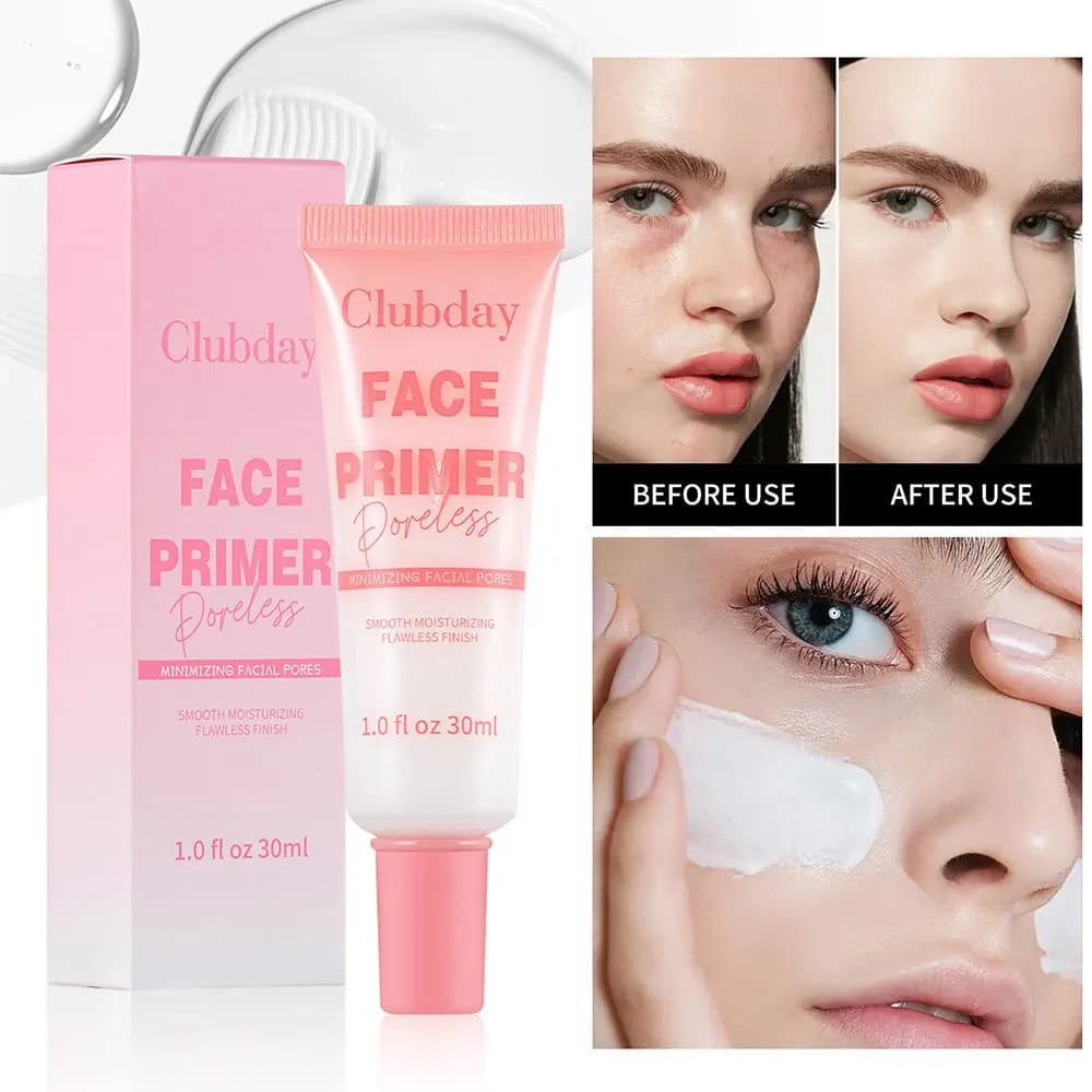 Primer per il trucco, primer viso idratante e nutriente, pori invisibili, primer gel a tubo morbido, illumina il tono della pelle e duratura