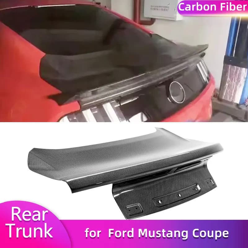 Copertura del bagagliaio posteriore in fibra di carbonio per Ford Mustang Coupe Convertible 2 porte 2015-2017 Kit corpo bagagliaio posteriore di ricambio per auto da corsa