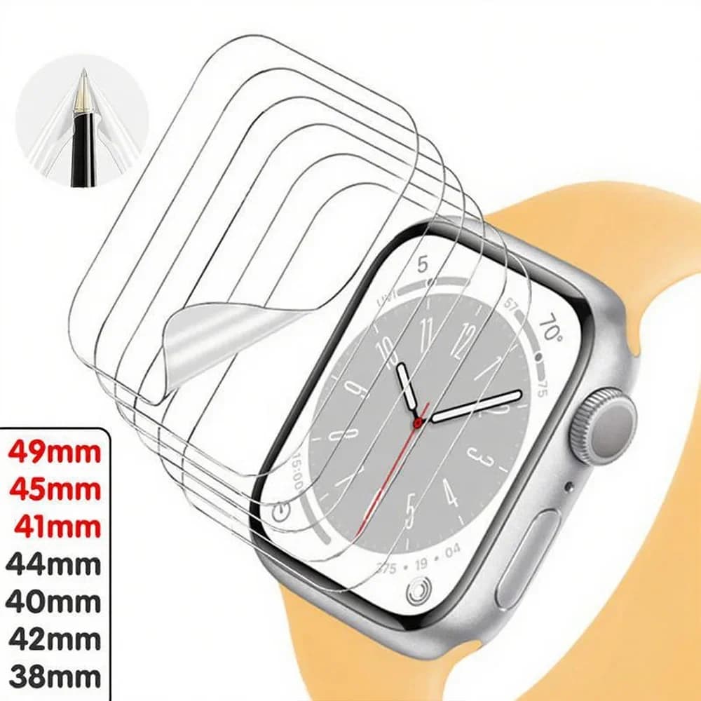 Screen Protector Film for Apple Watch Ultra 2 49mm 45mm 41mm 44mm 40mm 42mm 38mm HD Hydrogel Accessories Series 9 8 7 6 5 4 Se