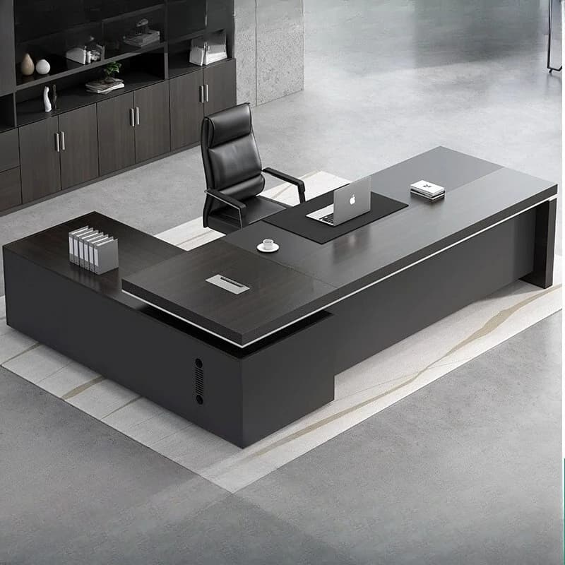 Scrivania da Ufficio Moderna di Lusso con Cassetti a Forma di L, Mobili per Ufficio Esecutivo, Scrivania di Alta Gamma con Organizer per Dirigenti