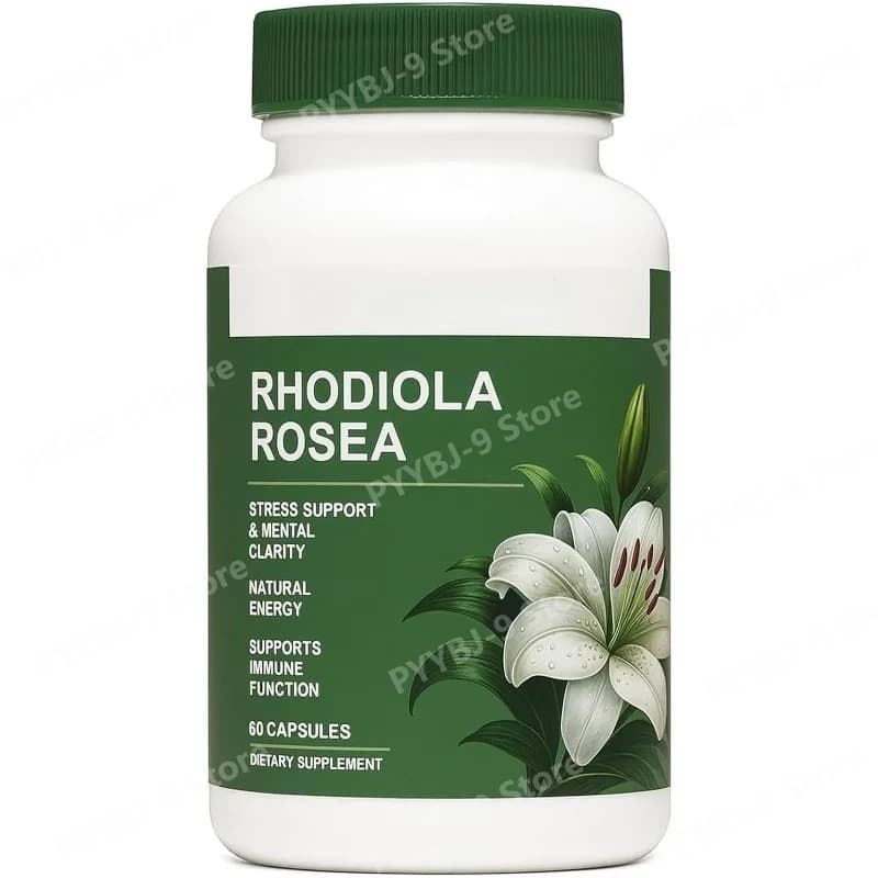 Rhodiola Rosea 500mg Extract Capsules, Vegetal Base Supplement, Daily Support for Wellness, Non GMO Botanical Formula, 60 Capsules