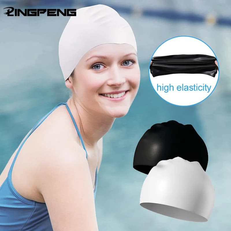 Cuffia da Nuoto in Silicone Impermeabile per Uomini, Donne, Adulti e Bambini, Cappello da Piscina, Attrezzatura per Immersioni, Cuffie Elastiche