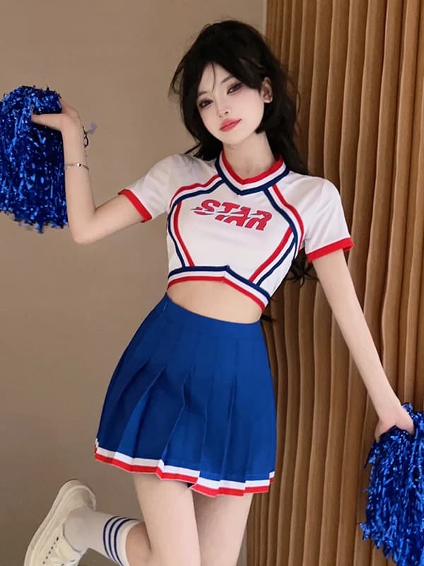 Sexy Female Cheerleading Uniform Set World Basketball Football Baby Cup Game Jersey Car Model Performance Costume Folk Dance