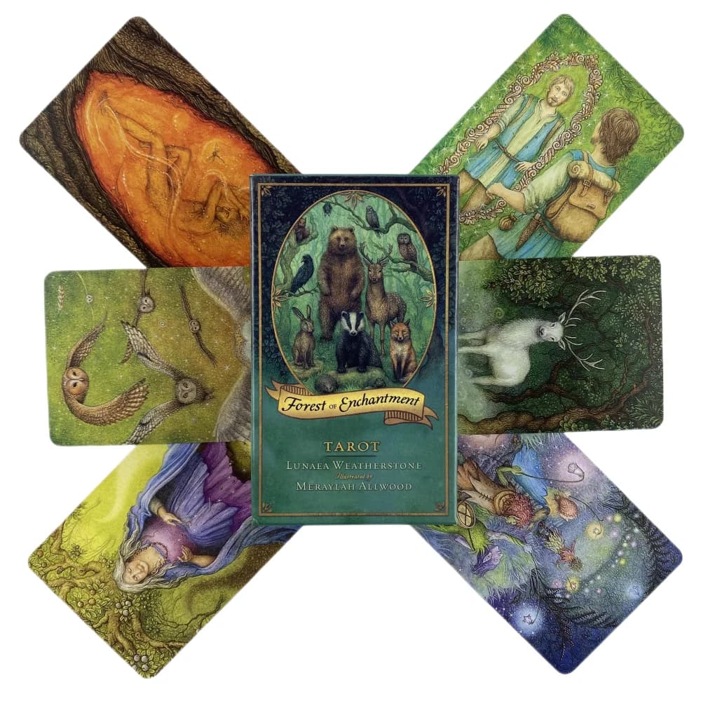 Gioco di carte dei Tarocchi Forest Of Enchantment, edizione Visions, per divinazione e oracoli, mazzo di carte con messaggi creativi