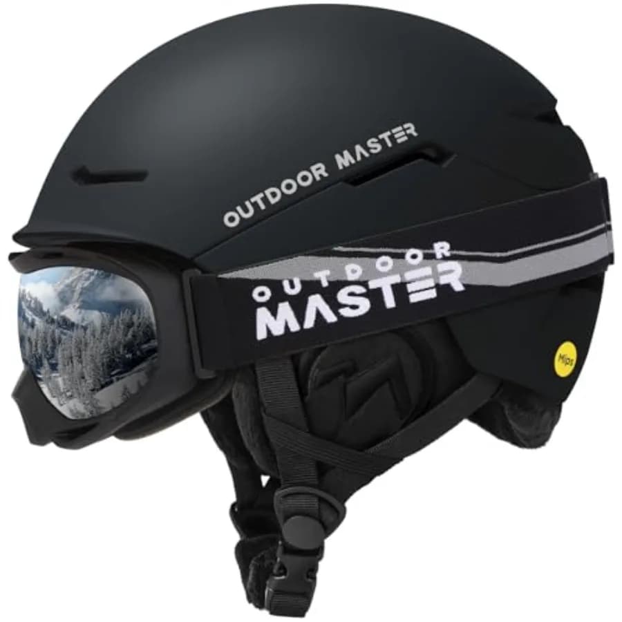 Set Casco da Sci, Casco da Sci ELK MIPS con Occhiali da Sci OTG - Set Casco da Snowboard MIPS per Uomini, Donne e Ragazzi, M 55-58cm