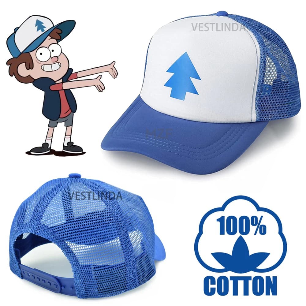 Cappello da Baseball Trucker Regolabile in Rete per Uomo e Donna, con Stampa Pine Tree Dipper Gravity Fall Freak Town Diep The Same Paragraph