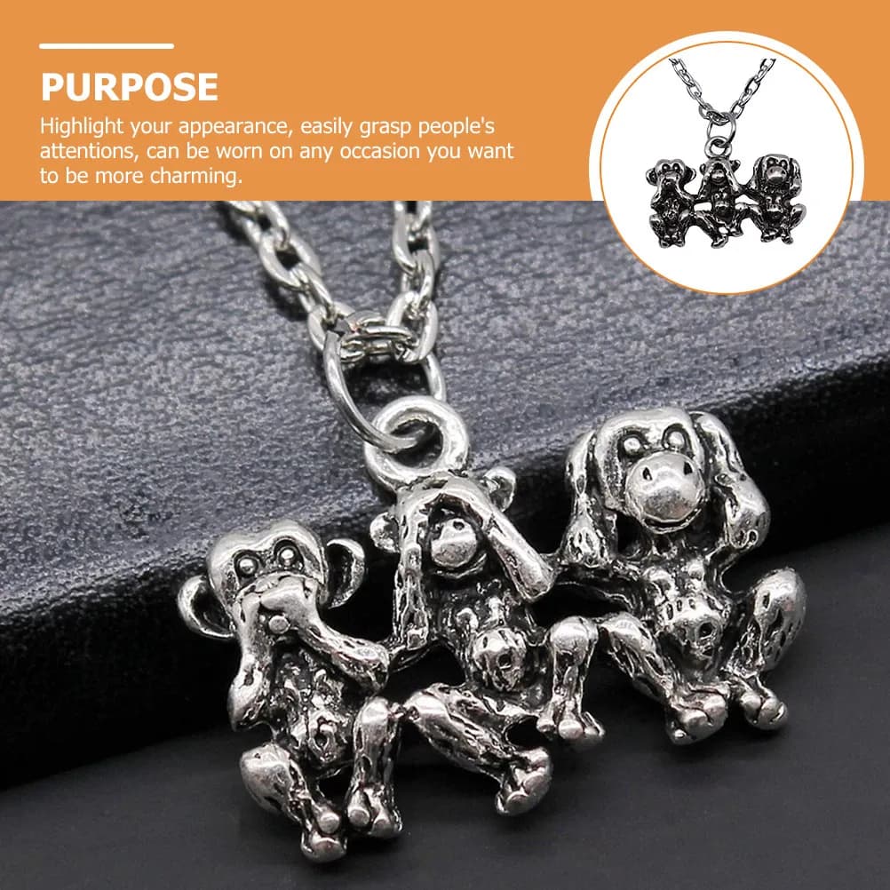 Animal Monkey Pendant Necklace Chic Inspirational Jewelry for Wedding Engagement Prom Daily Party Gifts Monkey Necklace