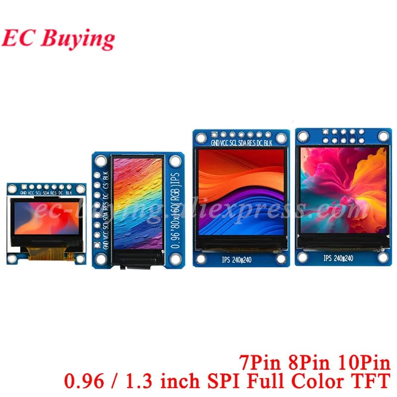 Display TFT IPS da 0,96 pollici 7P 8P 10P SPI HD 65K Modulo LCD a colori ST7735 ST7789 Drive IC 80*160 240*240 per Arduino