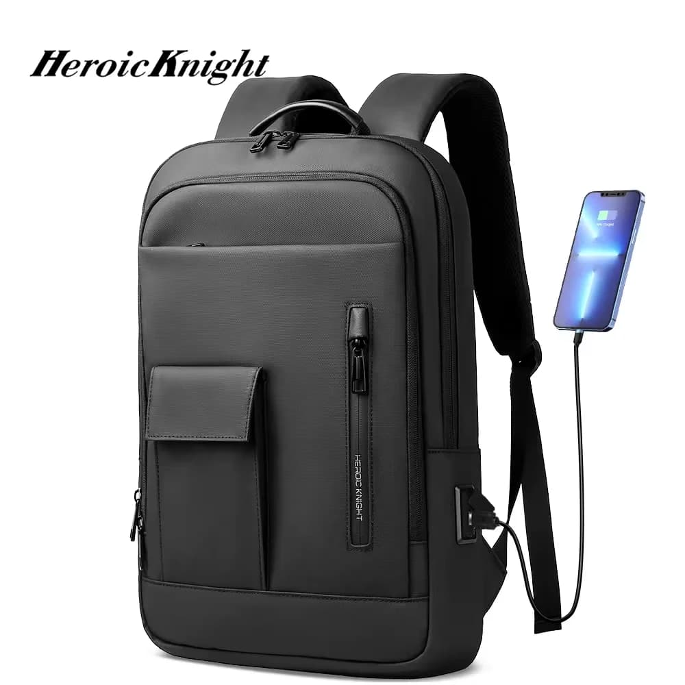 Zaino sottile Heroic Knight da uomo Zaino da lavoro multifunzione per borsa per laptop da 15,6 pollici Borsa da lavoro impermeabile Borsa da college da uomo