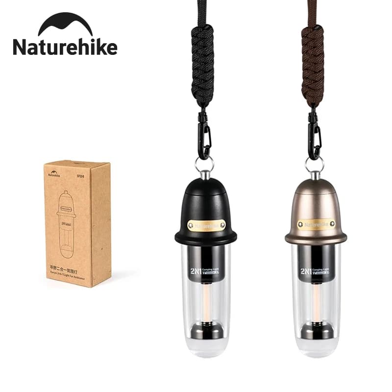 Lampada Portatile Naturehike 2 in 1, Illuminazione da Campeggio, Luce Notturna Atmosferica, Torcia Ultraleggera Impermeabile IPX4