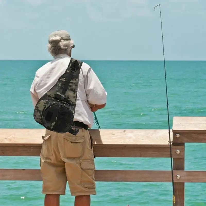 Borsa a tracolla da pesca Porta attrezzi Borsa per attrezzatura da pesca a tracolla Zaino da pesca con portacanna Borsa per attrezzi regolabile per