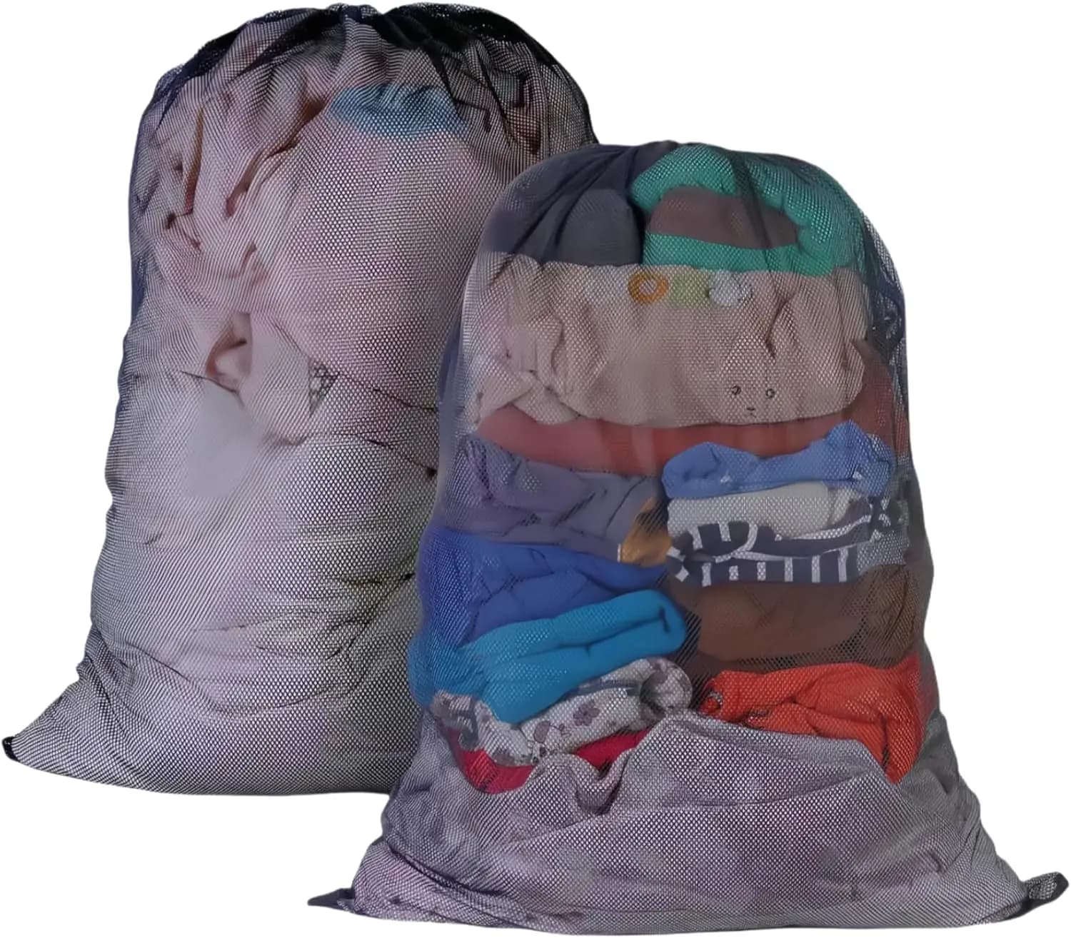 Confezione da 2 sacchi per biancheria in rete grande, 27x36 pollici, resistenti, con chiusura a coulisse, per viaggi, giocattoli, sport