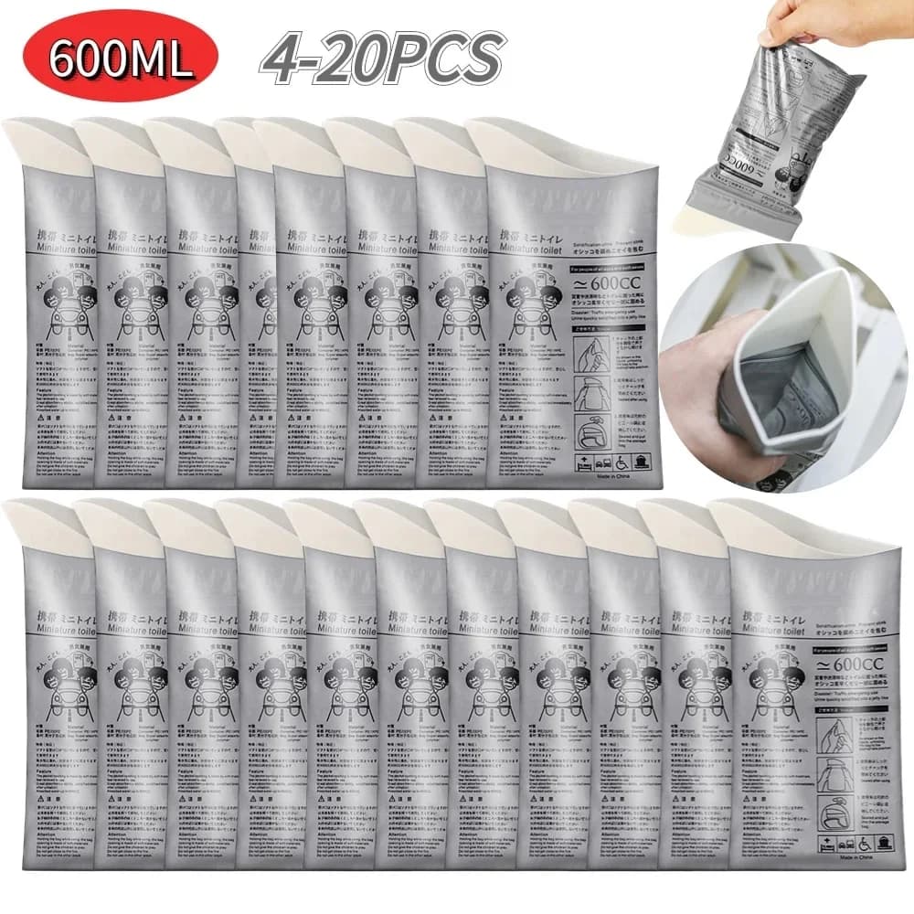4-20PCS borse per urina di emergenza all'aperto 600ml borsa per orinatoio portatile da viaggio usa e getta per borsa per vomito maschile da donna