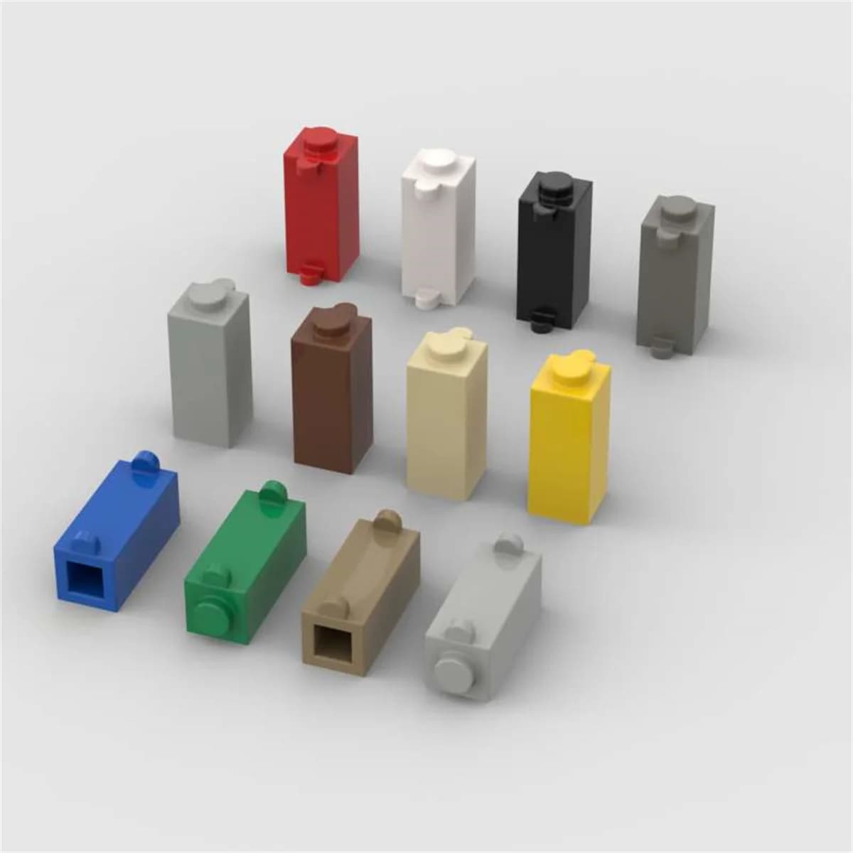 10PCS Puzzle Particle 3581 Modified 1x1x2 Building Blocks With Shutter Holder Brick Toy Children Birthday Gifts