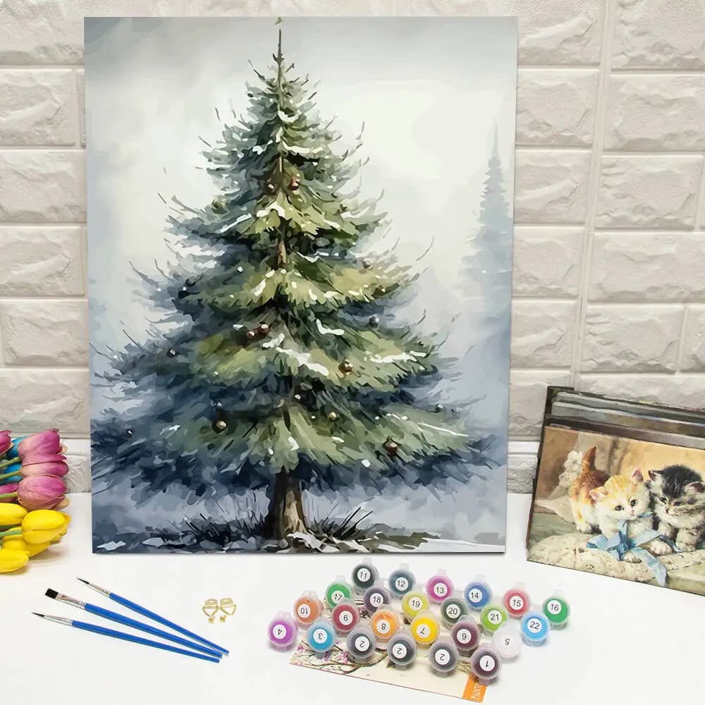 1pc frameless DIY Digital Oil Painting Pine Tree Scenery Paint By Number Canvas Painting Art Kit Landscape Drawing On Canvas Chr