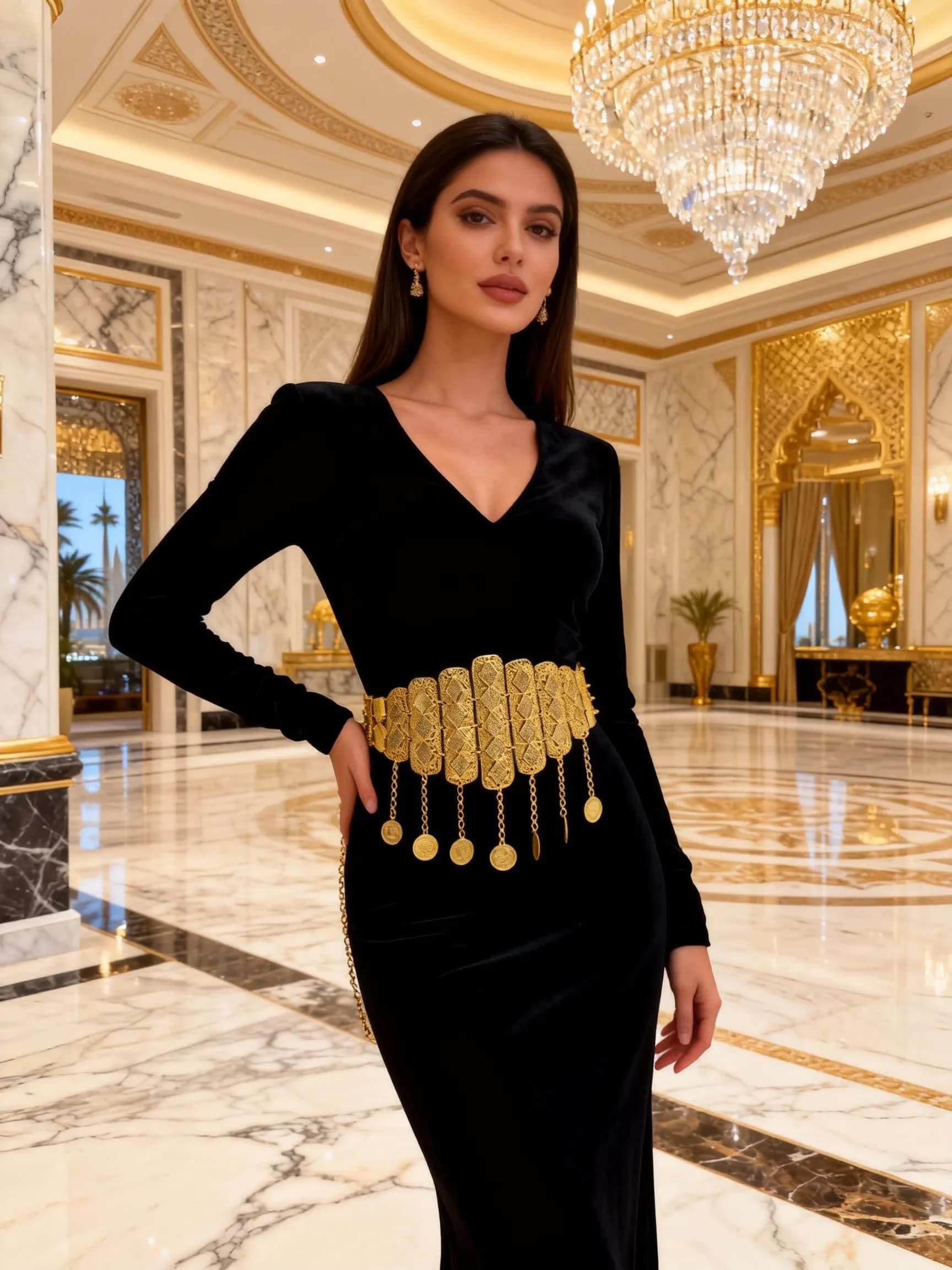 Fascia per Capelli da Donna in Stile Bohemien con Monete Dorate Geometriche, Nappe e Paillettes, Ideale per Matrimoni all'Aperto, Feste e Regalo per Amiche
