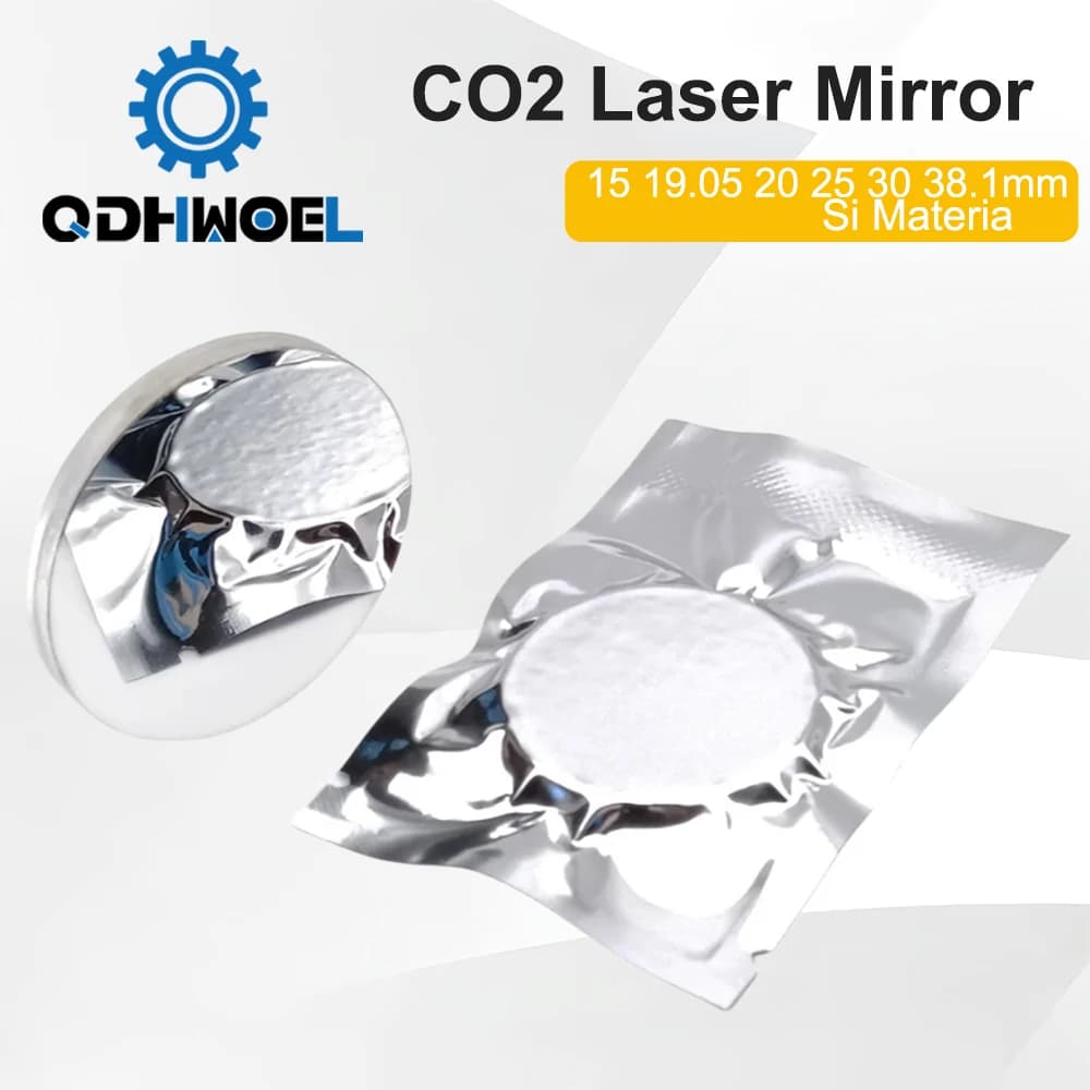 QDHWOEL 1/3 Pz CO2 Laser Mirror Dia.15 19.05 20 25 30 38.1mm 3mm Thickness for Laser Engraving Machine CO2