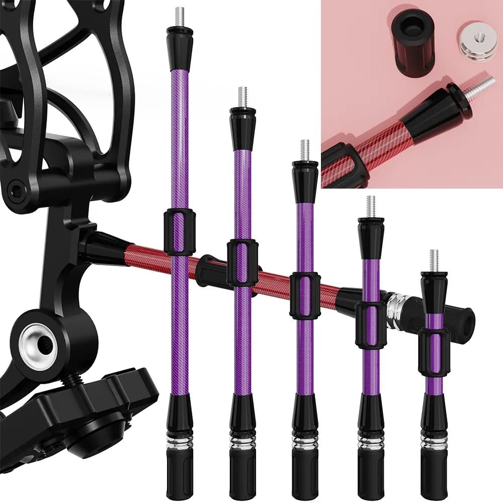 Archery Stability 6/8/10/12/15" Carbon Rod Compound Bow Shock Absorption Hunting Balance Bar Absorber Damper Shooting Target
