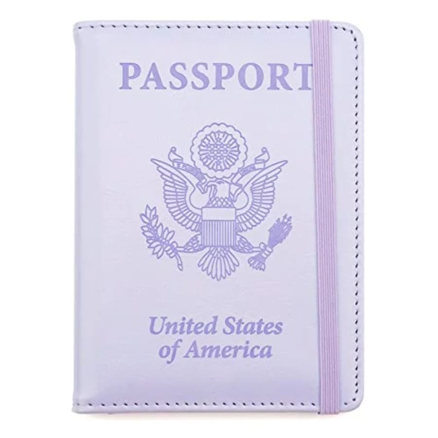 Passport Holder for Travel, Leather Passport Cover Wallet Case RFID Blocking Passport Book Holders for Travel Women Men Family