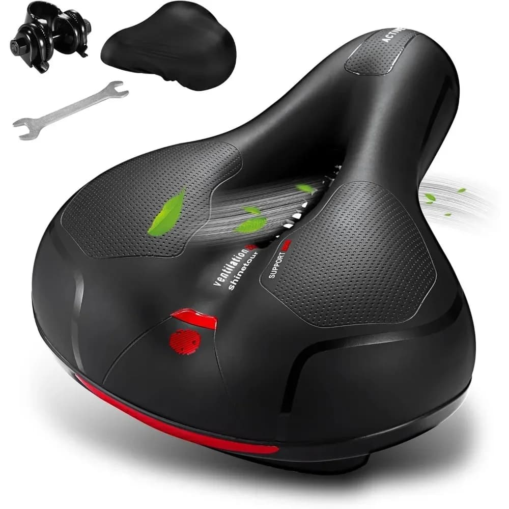 Comodo cuscino del sedile per uomo donna con doppia sfera ammortizzante Memory Foam impermeabile ampia sella per bicicletta adatta per Road Bi