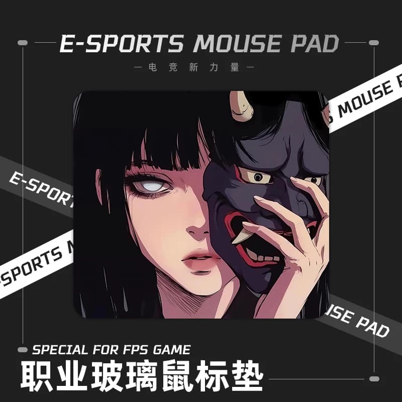 Tappetino per mouse anime Hyuga Hinata Tappetini per mouse in vetro per e-sport Accessori per ufficio da gioco Tappetino da scrivania aggiornato Tappetini da gioco personalizzati Regalo