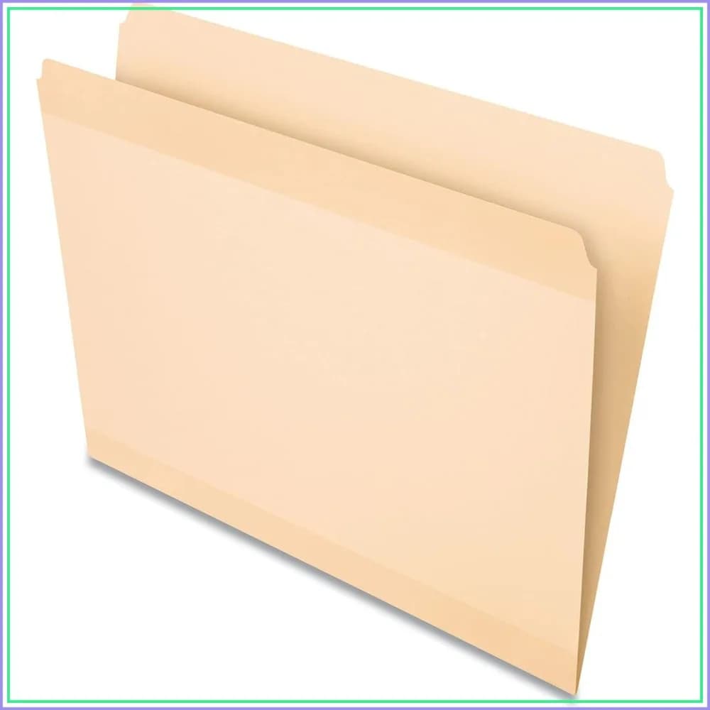 Reinforced File Folders, Extra Durable, Manila, Letter Size, Straight Cut, No Tabs, 24 Pack