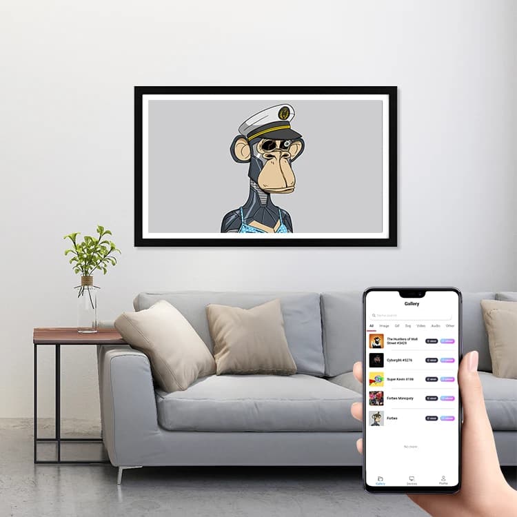 21.5 32 43 49 55 pollici 1920*1080 4K Wifi Lettore pubblicitario Android Foto digitale in legno Nft Art Display Video Art Frame