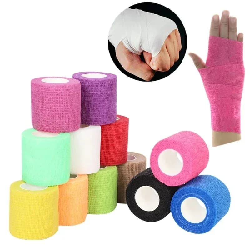 Nastro Elastico Adesivo Colorato da 4,5m per Supporto Ginocchio, Dita, Caviglia, Palmo e Spalla