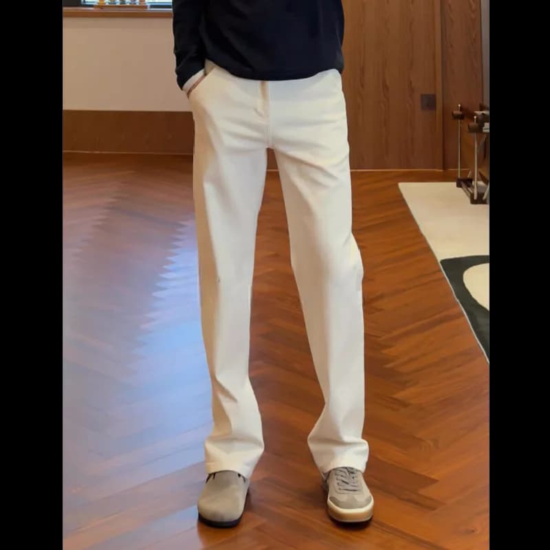 Spring 2026 Men's Loose Fit Wide Leg Straight Leg Jeans Luxury Minimalist Versatile Long Trousers Fashion Urban Style Casual