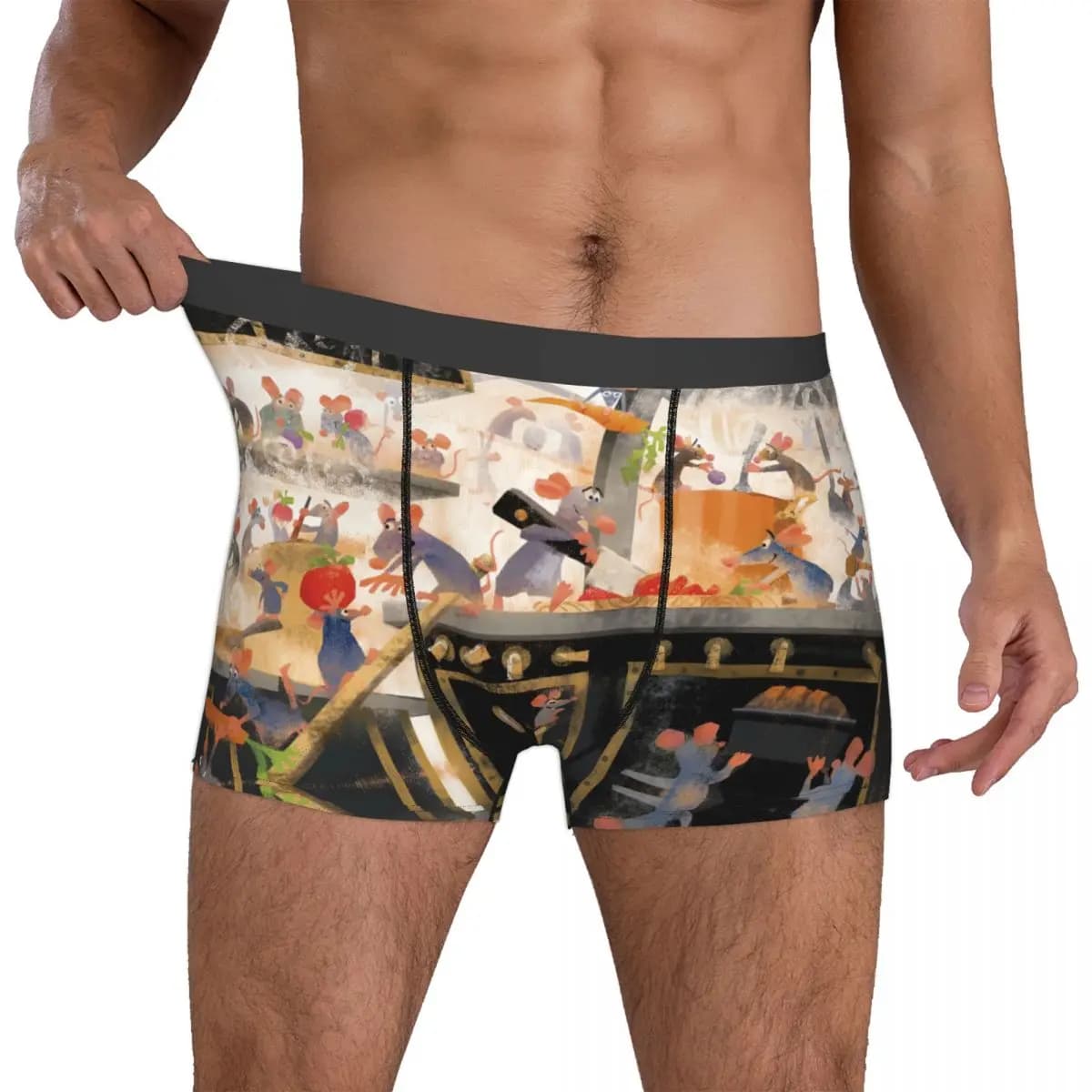 Pantaloncini boxer personalizzati R-Ratatouilles per uomo, mutande Remy stampate in 3D, slip elasticizzati