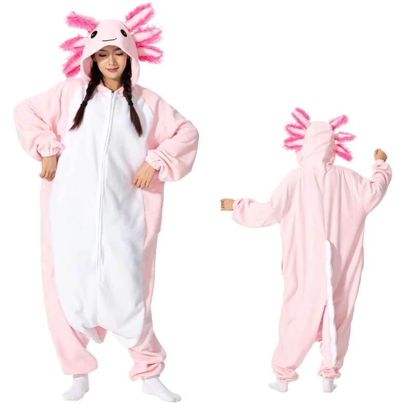 Animal Kigurumi Costume Halloween Pink Tutina Axolotl For Women Men Men For Adult Children Fume pyjamas Cosplay Party Homewear