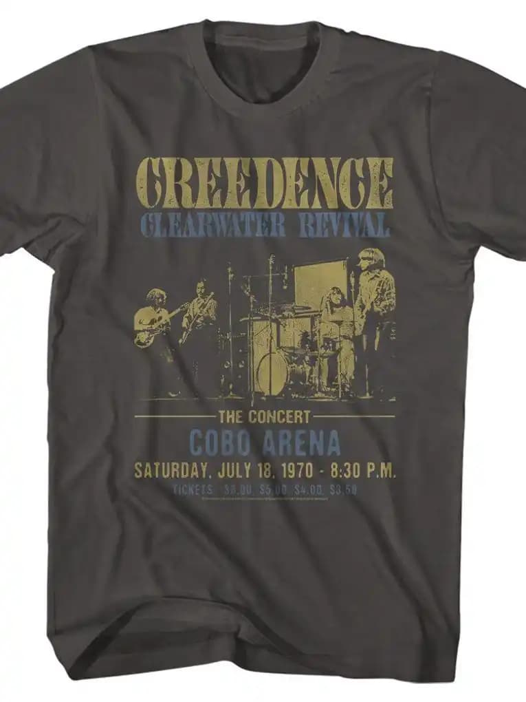 Creedence Clearwater Revival Cobo Arena Smoke Adult T-Shirt